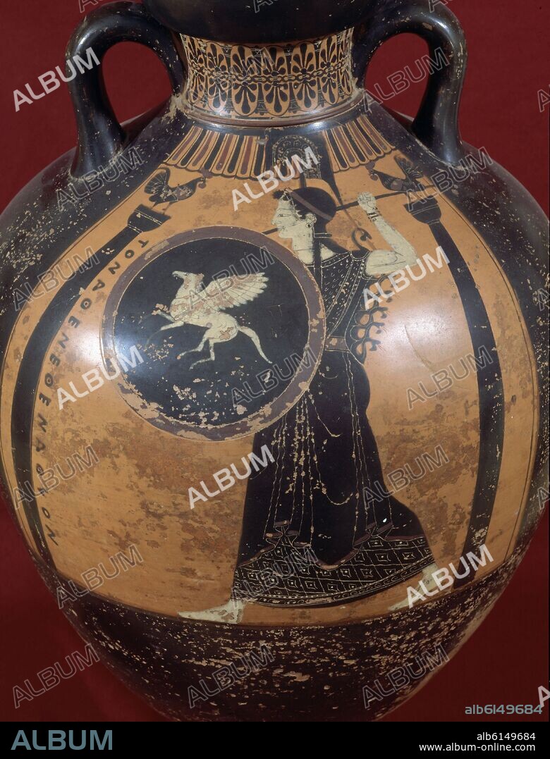 ANFORA GRIEGA PANATENAICA (ATICA)  ATENEA - 480 AC.