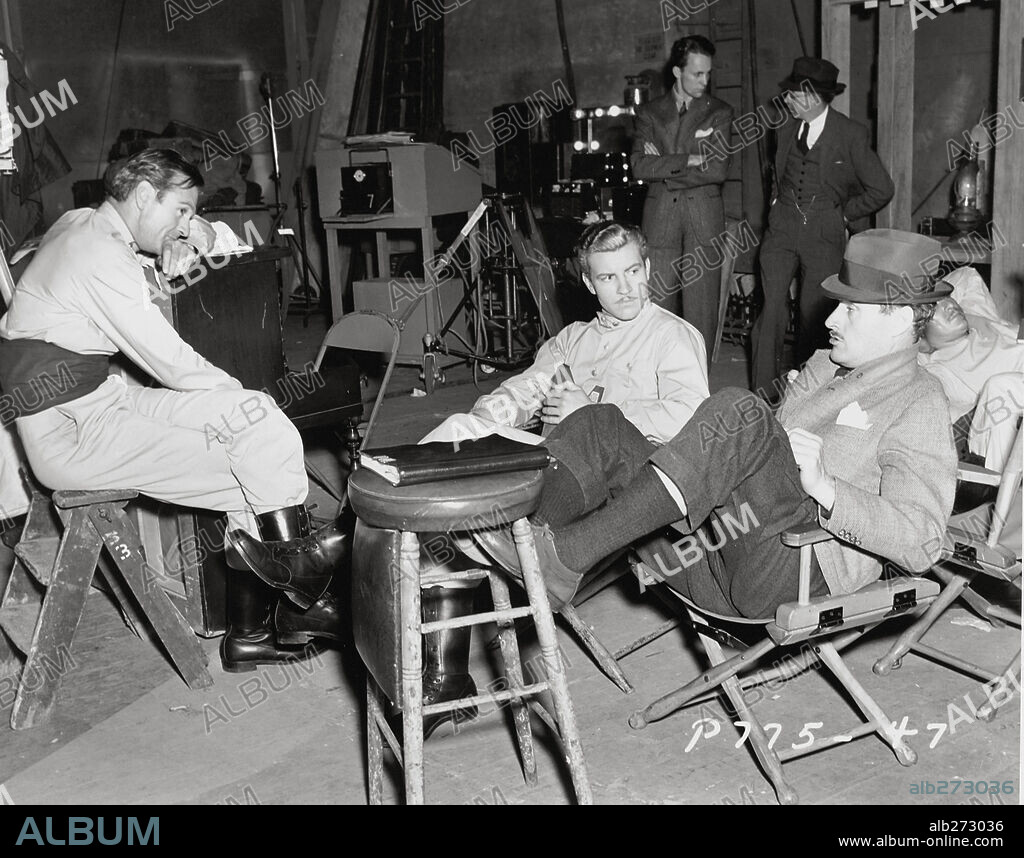 GARY COOPER and WILLIAM A. WELLMAN in BEAU GESTE, 1939, directed by WILLIAM A. WELLMAN. Copyright PARAMOUNT PICTURES.
