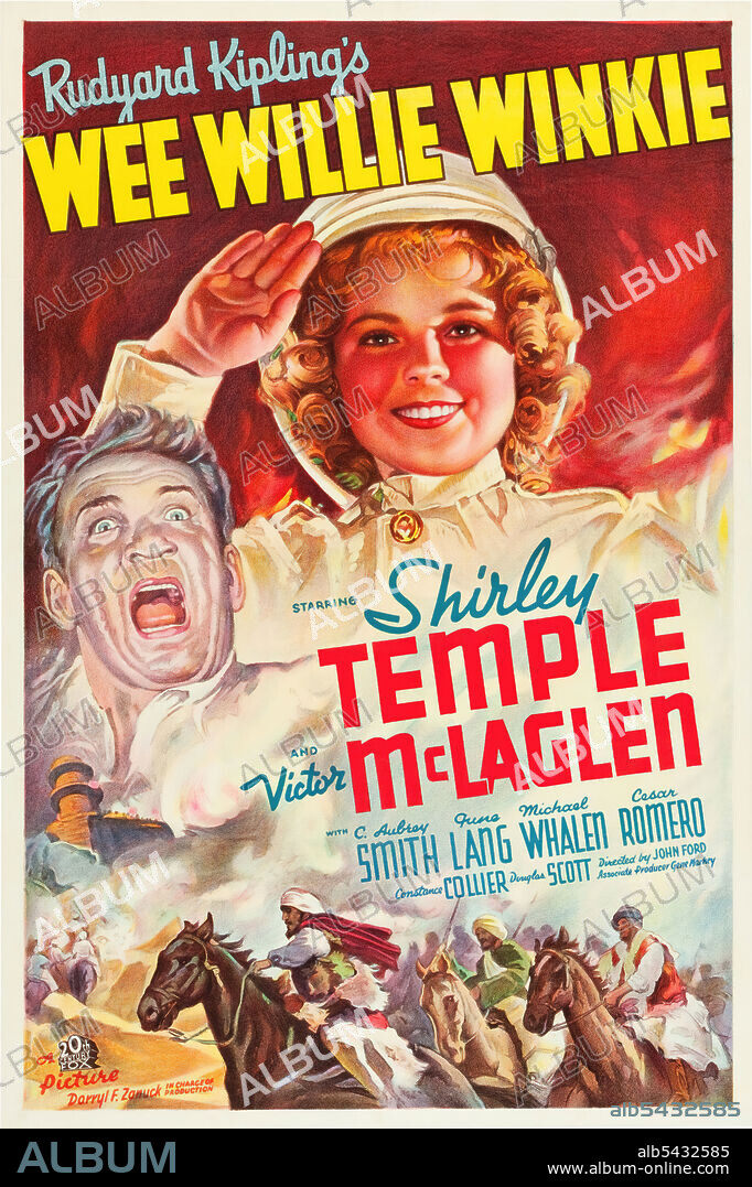 SHIRLEY TEMPLE and VICTOR McLAGLEN in WEE WILLIE WINKIE, 1937, directed by JOHN FORD. Copyright 20TH CENTURY FOX.