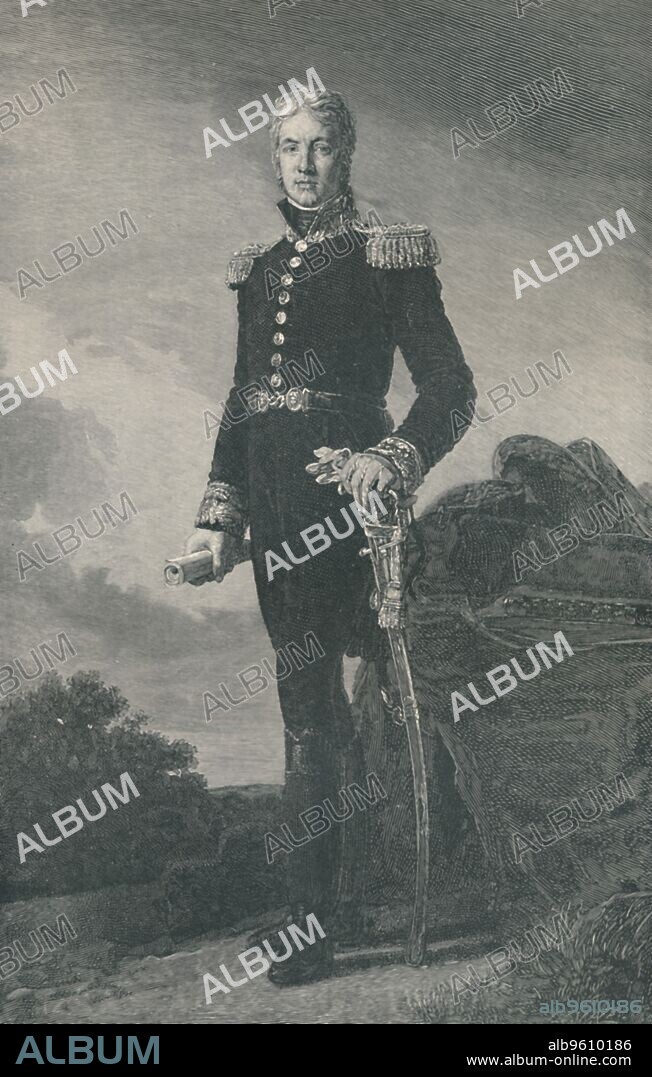 CHARLES J. STATE. 'Jean-Victor Moreau', c1800, (1896). French general Jean Victor Marie Moreau (1763-1813). Engraving after the painting by Jacques-Luc Barbier-Walbonne. From Life of Napoleon Bonaparte, Volume II, by William Milligan Sloane. [The Century Co., Macmillan & Co., Limited, New York & London, 1896].
