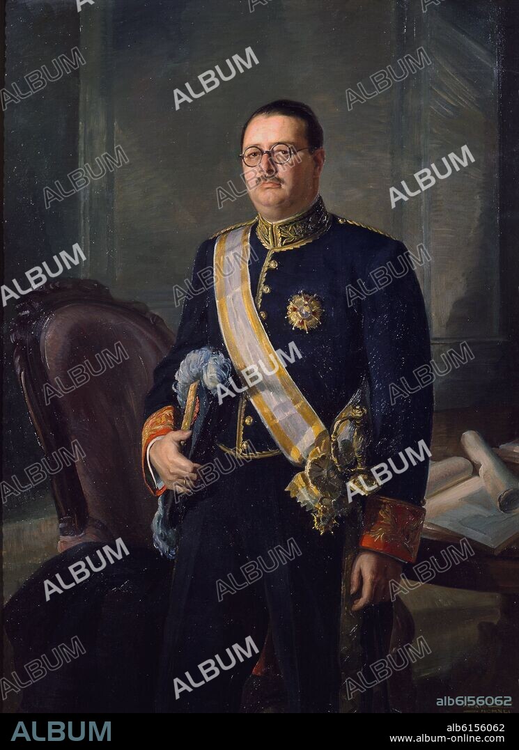 JULIO MOISES FERNANDEZ DE VILLASANTE (1888-1968). JOSE LARRAZ LOPEZ (1904-1973) - MINISTRO DE HACIENDA ENTRE 1939 Y 1941 - SIGLO XX - OLEO/LIENZO - 157x116 cm.