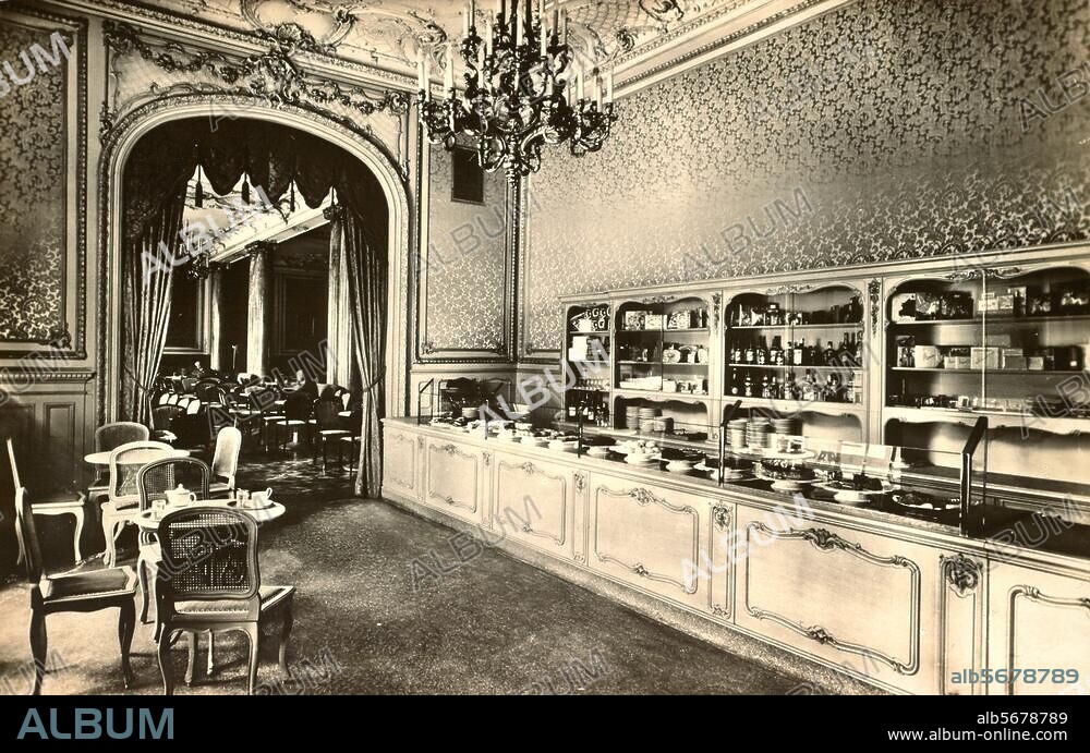 Berlin-Mitte, Cafe Josty, Potsdamer Platz. Innenansicht. Foto, um 1920.
