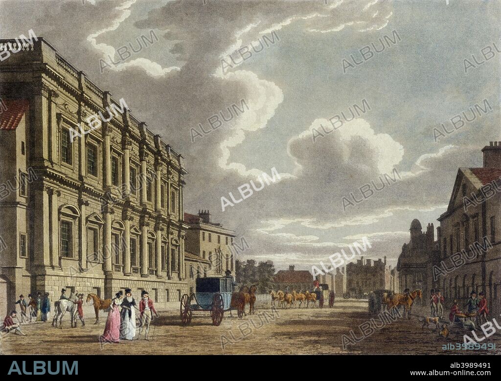 Whitehall, Westminster, London, 1794. View looking south along Whitehall, showing the Banqueting House. From the Mayson Beeton Collection.