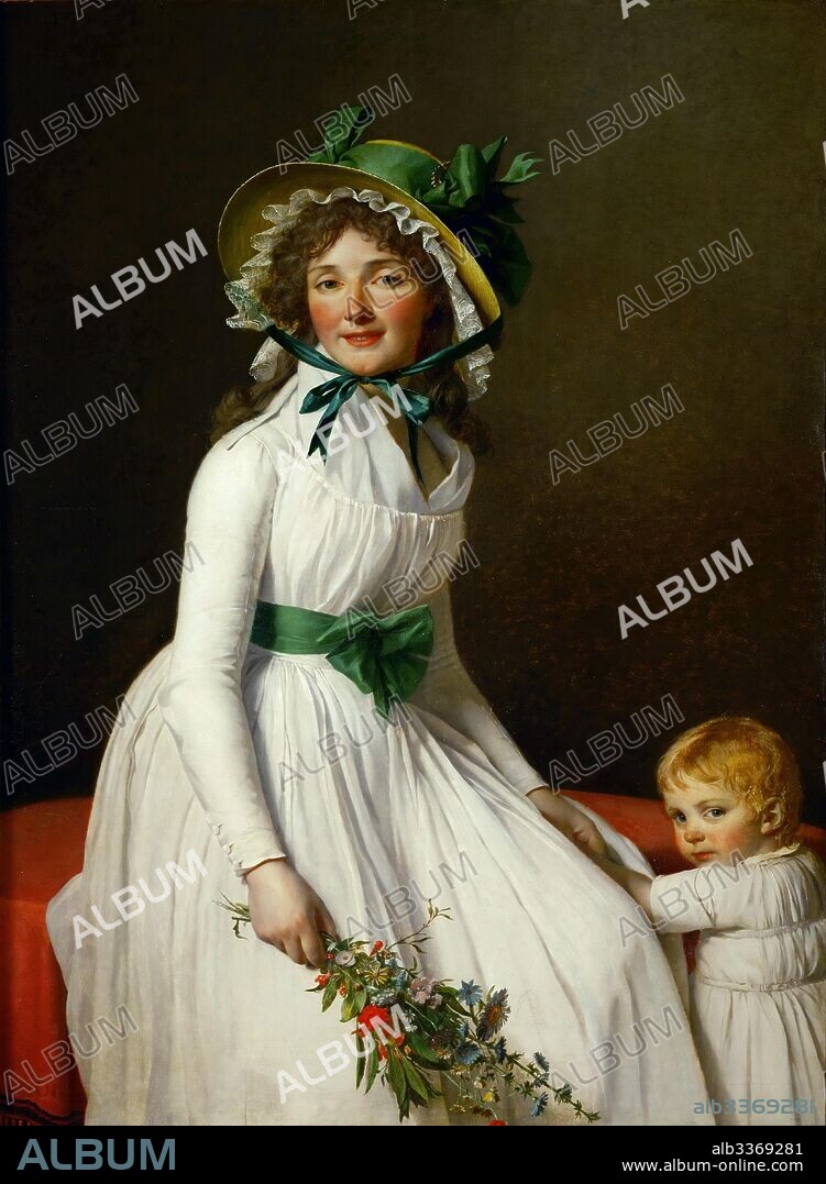 JACQUES LOUIS DAVID. Portrait of Madame Pierre Seriziat and her Son, Emile.