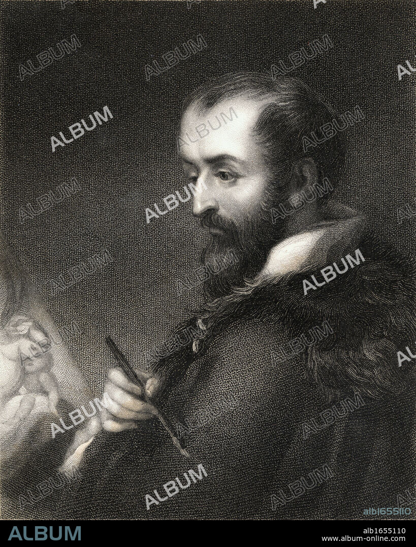 Correggio aka Antonio Allegri, 1494-1534. Italian Renaissance painter. From the book 'Gallery of Portraits' published London 1833.