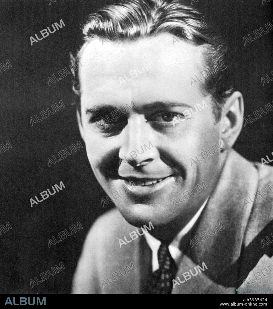 James Dunn, American actor, 1934-1935. Dunn started his entertainment career in vaudeville before moving into film in the early 1930s. He appeared in three movies with the child star Shirley Temple and won a Best Supporting Actor Oscar in 1945 for his performance in A Tree Grows in Brooklyn. Dunn's career went into decline as he battled against alcoholism. Taken from Meet the Film Stars, by Seton Margrave. (London, 1934-1935).