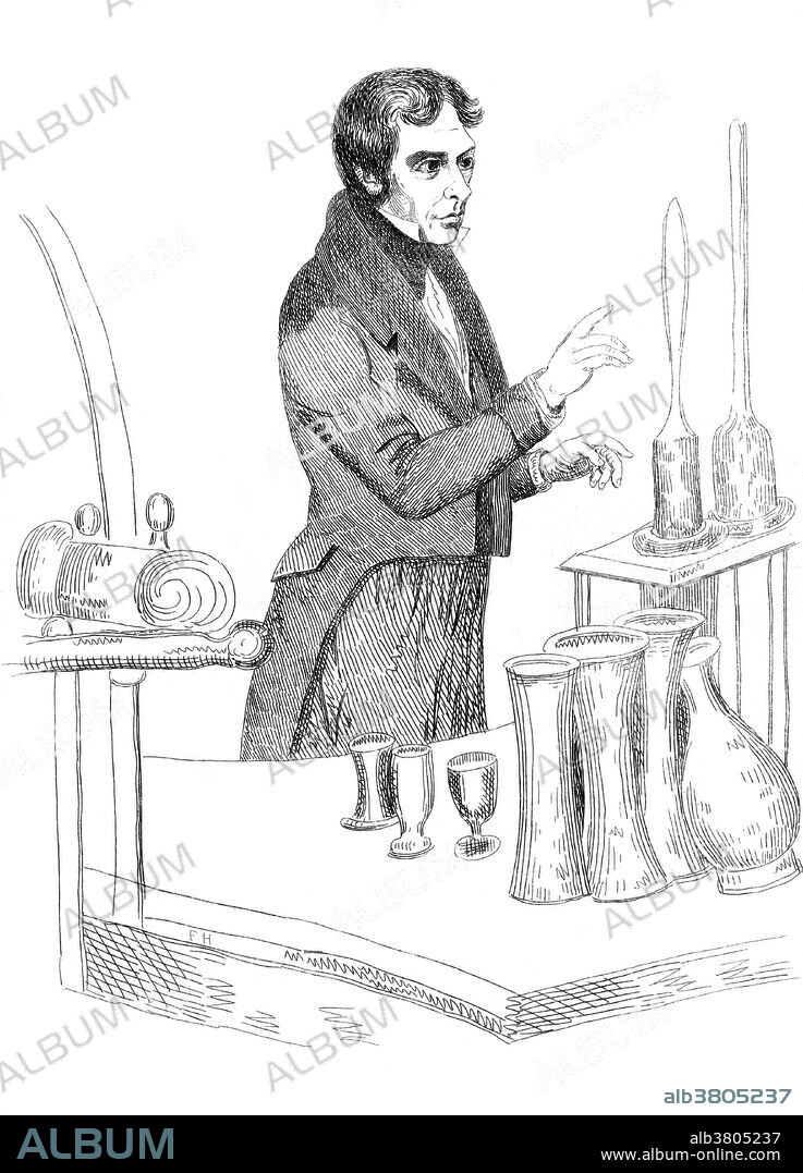Michael Faraday (September 22, 1791 - August 25, 1867) was an English chemist and physicist who contributed to the fields of electromagnetism and electrochemistry.Faraday experimented with electricity and magnetism, proposing that magnetism was a circular force. He is also known for discovering magnetic optical rotation, electromagnetic induction, inventing the dynamo, perfecting the Bunsen burner, and formulating the second law of electrolysis. Author of "Chemical Manipulation", Faraday was self-trained and contributed to the fields of electromagnetism and electrochemistry after an apprenticeship in Sir Humphrey Davy's lab. The farad (F) is named after him. As a chemist, Faraday discovered benzene, investigated the clathrate hydrate of chlorine, invented an early form of the Bunsen burner and the system of oxidation numbers, and popularized terminology such as anode, cathode, electrode, and ion. He died in 1867 at the age of 75. He had previously turned down burial in Westminster Abbey, but he has a memorial plaque there, near Isaac Newton's tomb.