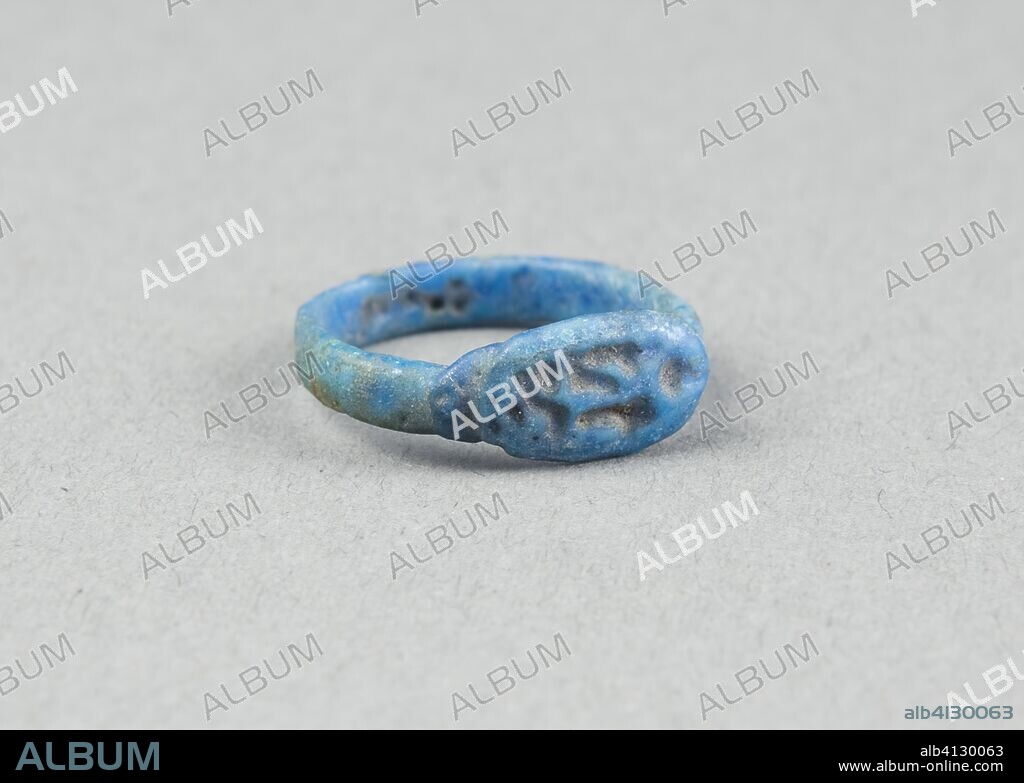 ANCIENT EGYPTIAN. Ring: Usermaatre-Setepenre (Rameses II). Egyptian. Date: 1279 BC-1213 BC. Dimensions: W. 0.6 cm (1/4in.); diam. 1.9 cm (3/4 in.). Faience. Origin: Egypt.