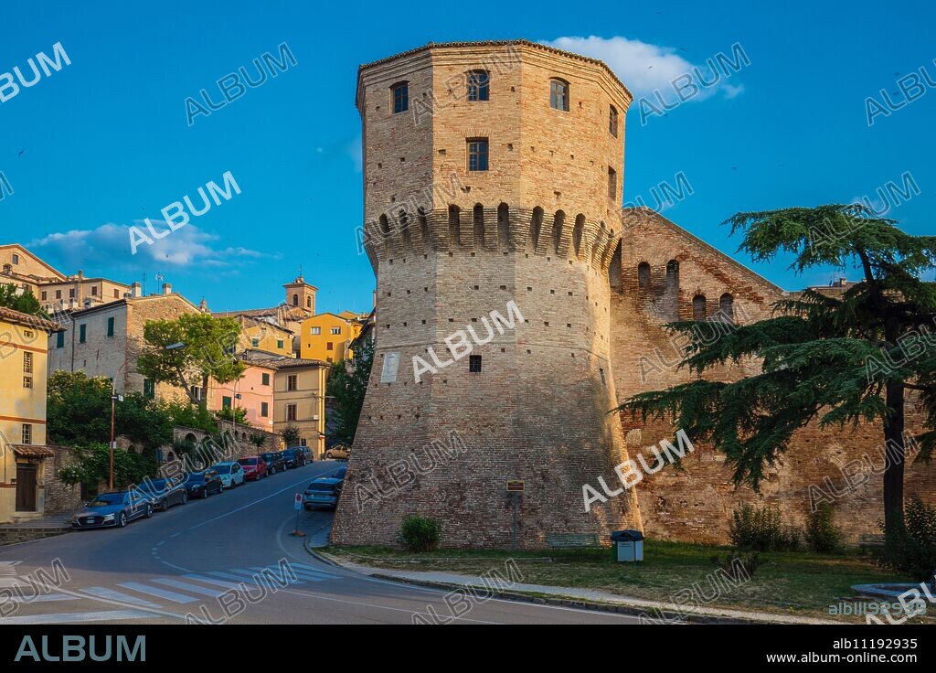Torrione di Mezzogiorno, Historic Centre, Jesi, Ancona, Italy, Europe.