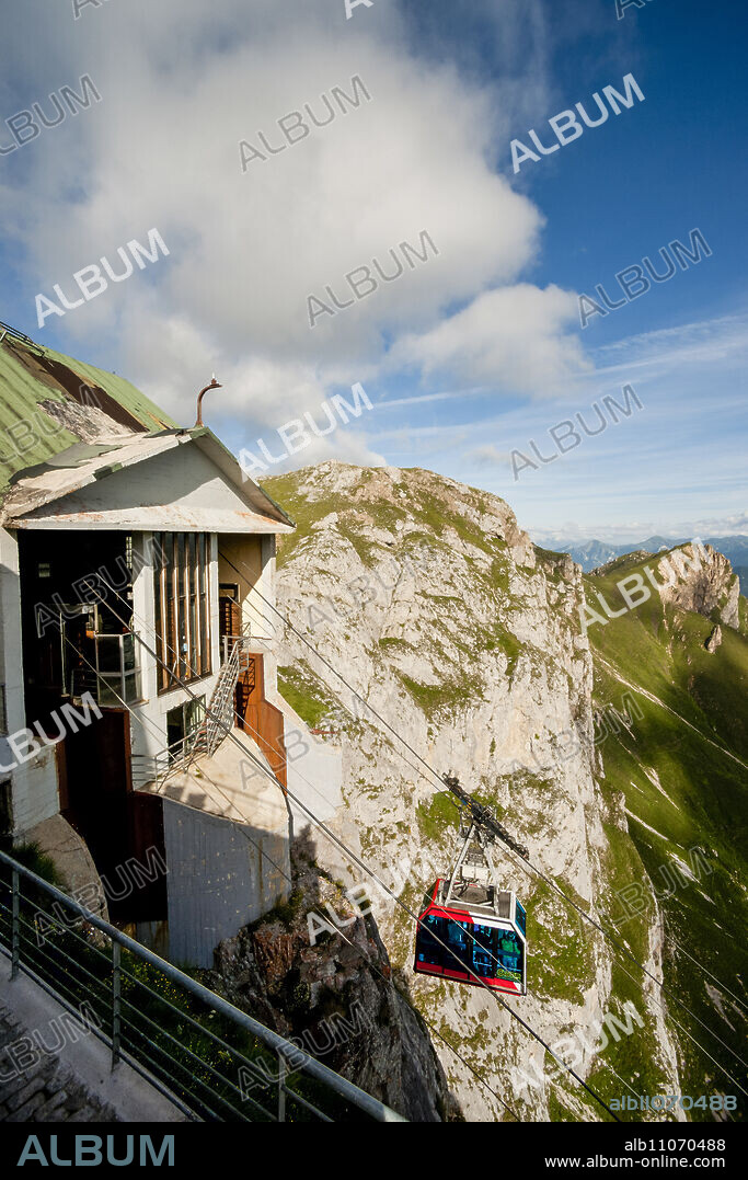 cable car in Fuente Dé. Picos de Europa National Park.Cantabria. Spain.