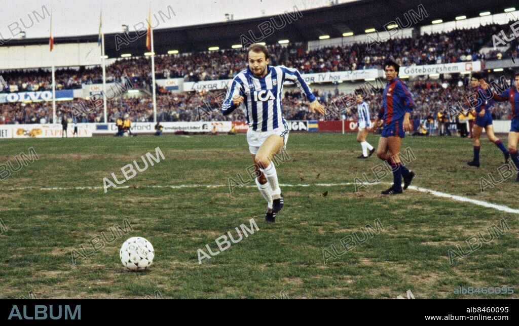 Göteborg - 1986-04-02 - Europacupen - IFK mot Barcelona på Nya Ullevi - 3-0 - Tommy Holmgren gjorde ett av målen Torbjörn Nilsson gjorde två. *** Local Caption *** BS Låda Krep 2012-09. KAMERAREPORTAGE.