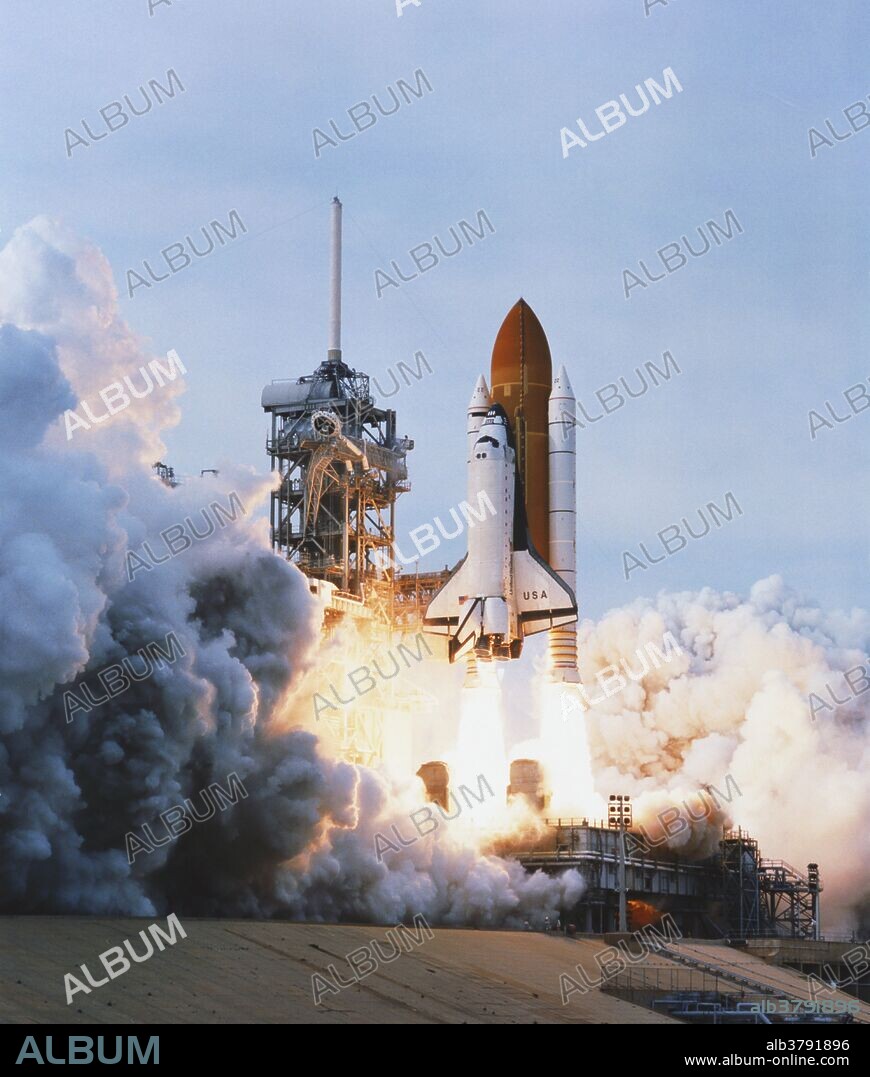 The Space Shuttle Columbia climbs towards space from Cape Canaveral, as part of mission STS-87, (11/19/97). The mission lasted 16 days.