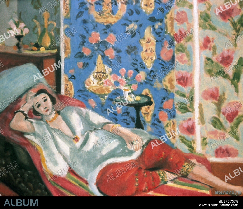 Henri Matisse (1869-1954). French painter. Odalisque with Red Trousers. Ca. 1924-1925. Oil on canvas (50 x 61 cm). Musee de l'Orangerie. Paris, France.