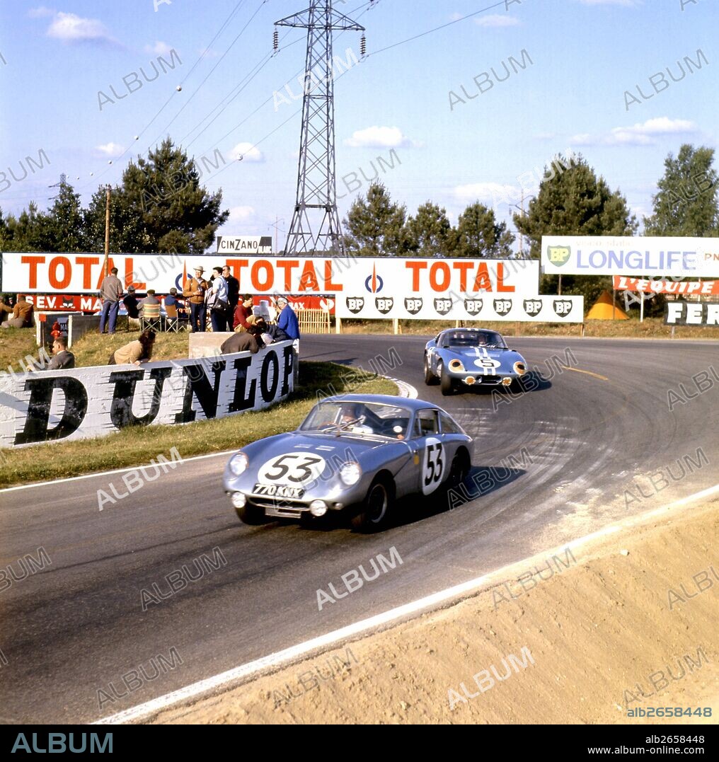 Le Mans 24 Hours 22nd June 1964. Car no 53, Clive Baker/William Bradley, Austin-Healy Sebring Sprite, finished 24th. Car no 5, Dan Gurney/Bob Bondurant, Shelby Cobra Daytona Coupe, finished 4th.