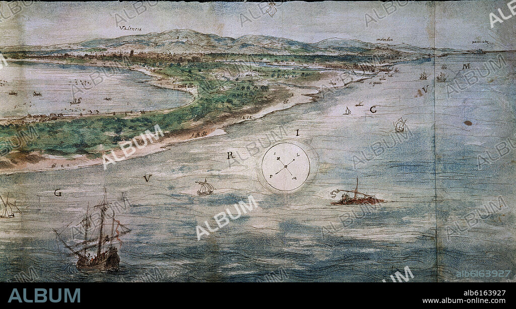 ANTON VAN DEN WYNGAERDE 1512 O. LA ALBUFERA Y EL GRAO - VALENCIA - 1563 - 255X911 MM.