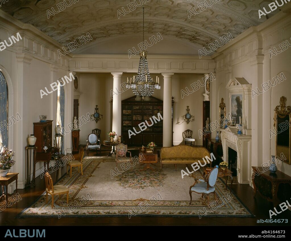 Dollhouse, English Drawing Room of the Georgian period, 1770-1800. Interior: 17 × 25 × 34 in.