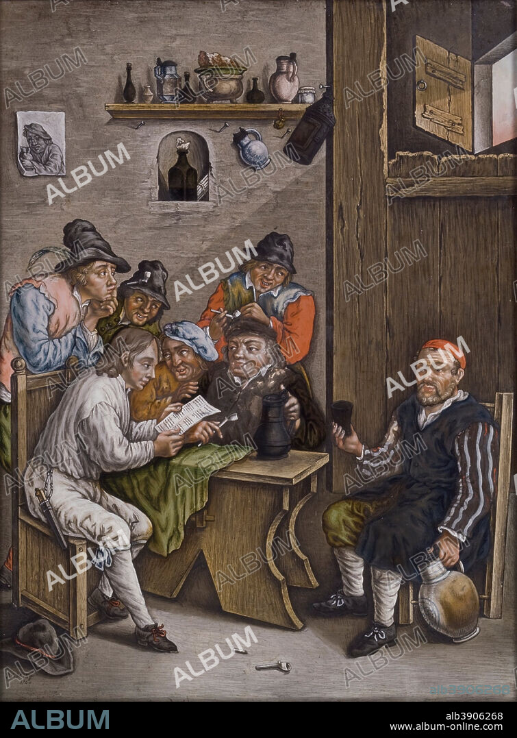 NIKOLAUS MICHAEL SPENGLER. Reverse Painting. Date/Period: 1760. Painting. Wood, paint, metal, glass.