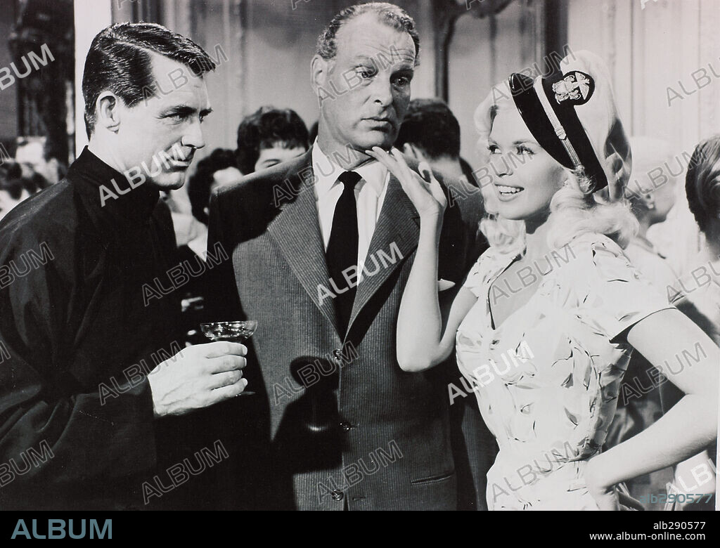 CARY GRANT, JAYNE MANSFIELD and LEIF ERICKSON in KISS THEM FOR ME, 1957, directed by STANLEY DONEN. Copyright 20TH CENTURY FOX.