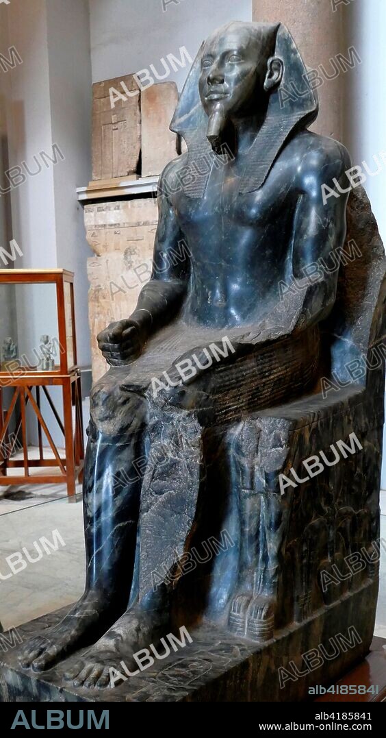 Diorite statue of King Cephren. builder of the second Pyramid at Giza. Egypt. Khafra. Khafre. Khefren or Cephren) was an ancient Egyptian king (pharaoh) of 4th dynasty during the Old Kingdom.