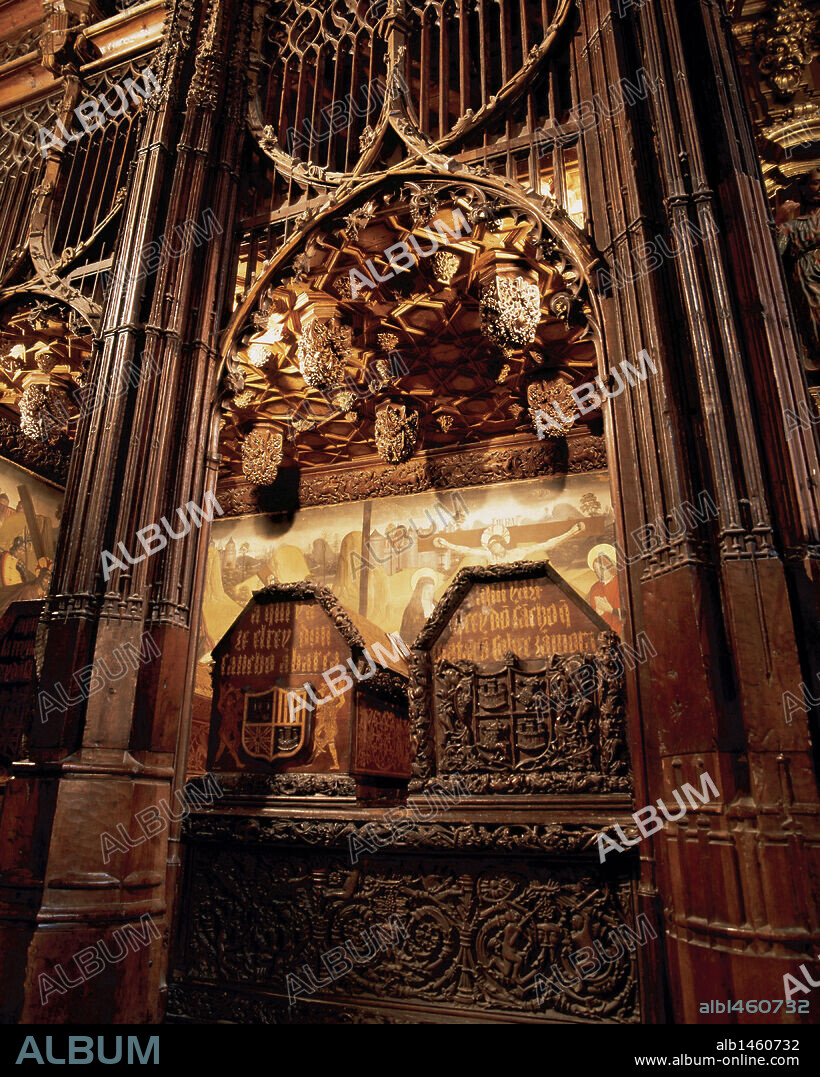 Gothic art. San Salvador Monastery. Founded in 1011. Royal pantheon. Crypt. Ona. Province of Burgos. Spain.