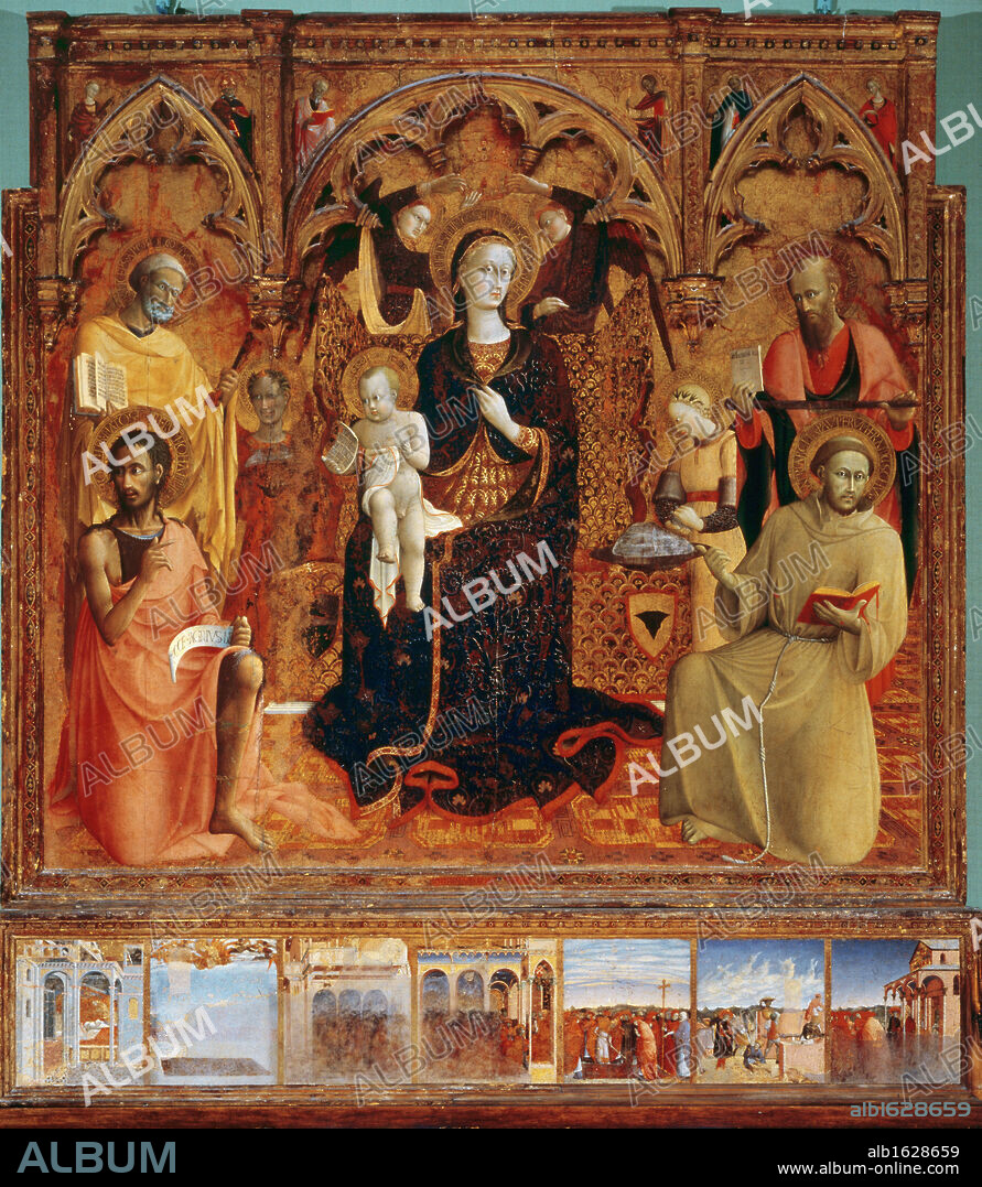 Madonna della Neve by Sassetta,  1430-32,  (1394-1450),  Italy,  Florence,  Palazzo Pitti.