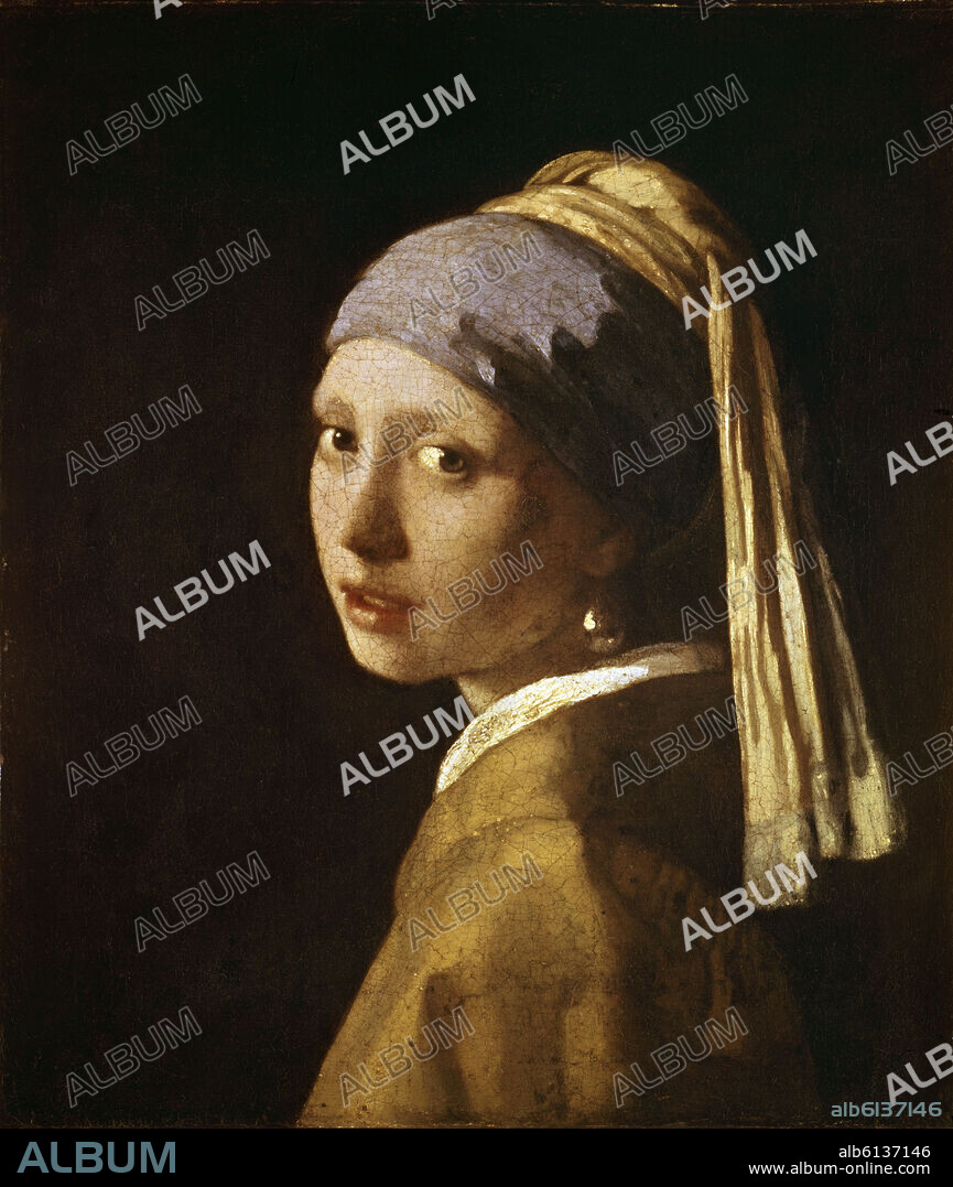 JOHANNES VERMEER (1632-1675). JOVEN DE LA PERLA O MUCHACHA CON TURBANTE O DE LA PERLA - 1665-1667 - OLEO/LIENZO - 46,5 x 40 cm - BARROCO HOLANDES.