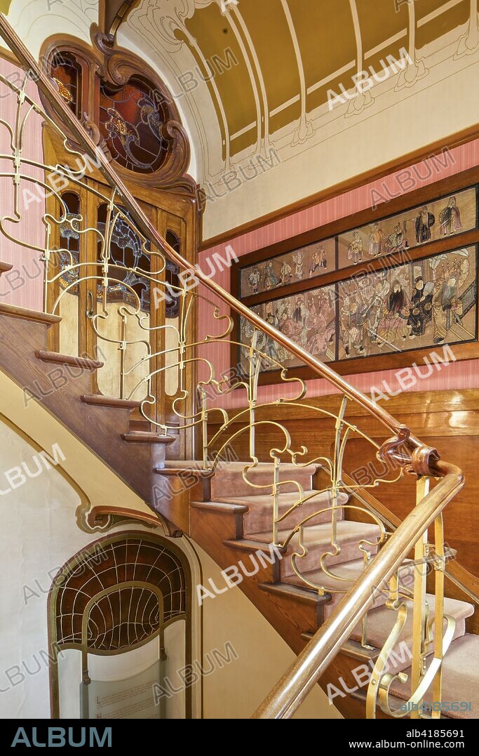 Maison-Atelier Horta (Horta Museum), 23-25 Rue Americaine, Brussels, Belgium, c2014-2017. Designed by Victor Horta in 1898-1901.