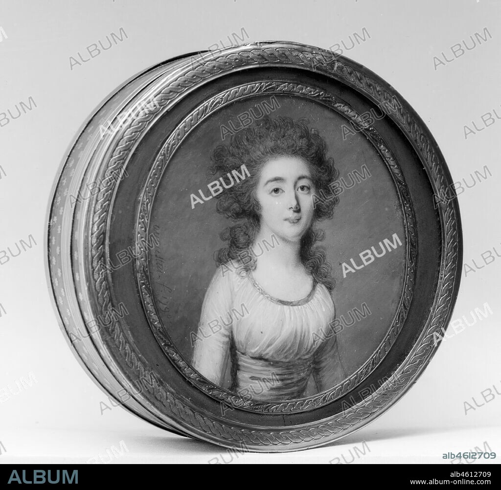 JEAN BAPTISTE JACQUES AUGUSTIN. Box with portrait of a woman, 1775-81.
