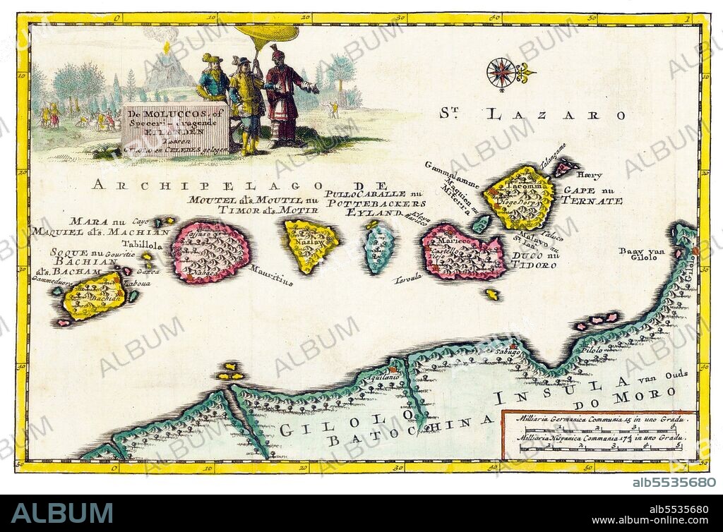 The Maluku Islands (also known as the Moluccas, Moluccan Islands and the Spice Islands) are an archipelago that is part of Indonesia, and part of the larger Maritime Southeast Asia region. Tectonically they are located on the Halmahera Plate within the Molucca Sea Collision Zone. Geographically they are located east of Sulawesi (Celebes), west of New Guinea, and north and east of Timor. Most of the islands are mountainous, some with active volcanoes, and enjoy a wet climate. The vegetation of the small and narrow islands, encompassed by the sea, is very luxuriant; including rainforests, sago, rice and the famous spices - nutmeg, cloves and mace, among others.