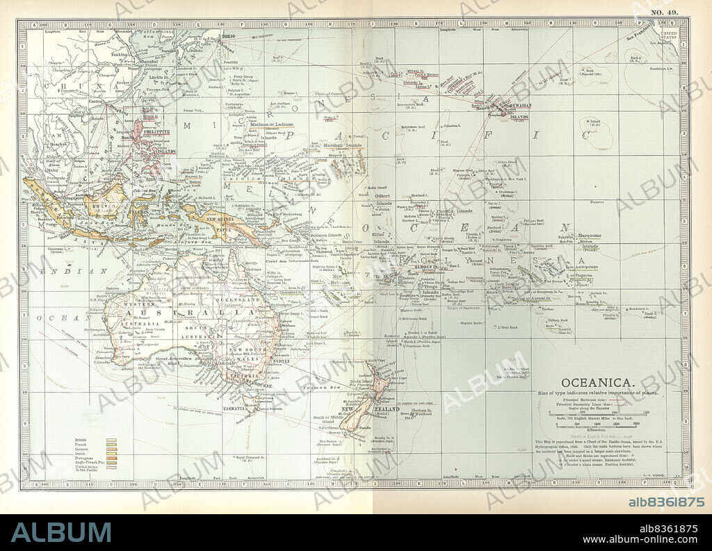 Map of Oceania.