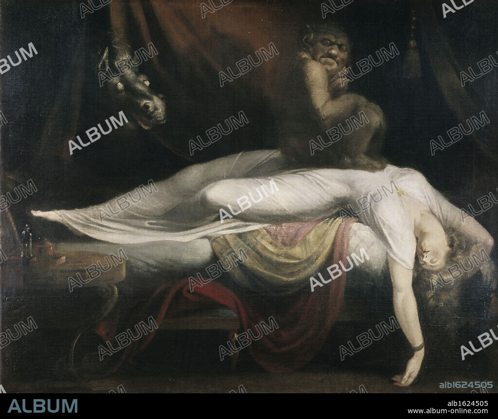 JOHANN HEINRICH FüSSLI. The Nightmare  1781  Henry Fuseli (1741-1825 Swiss)  Oil on canvas  Detroit Institute of Arts, Michigan, USA.