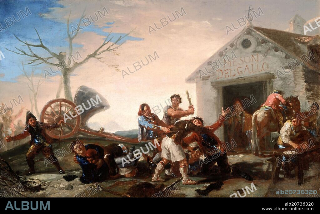 FRANCISCO DE GOYA. RIÑA EN EL MESON DEL GALLO - 1777.