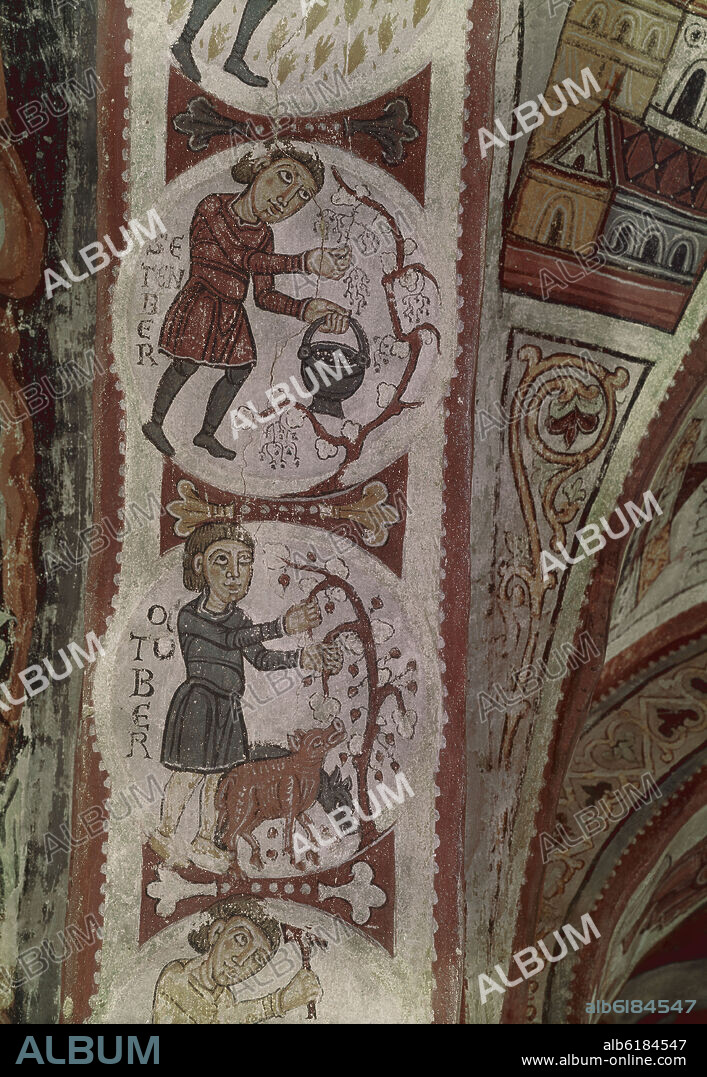 PANTEON REAL - CALENDARIO AGRICOLA - SEPTIEMBRE Y OCTUBRE - 1160/1170 - ROMANICO ESPAÑOL.
