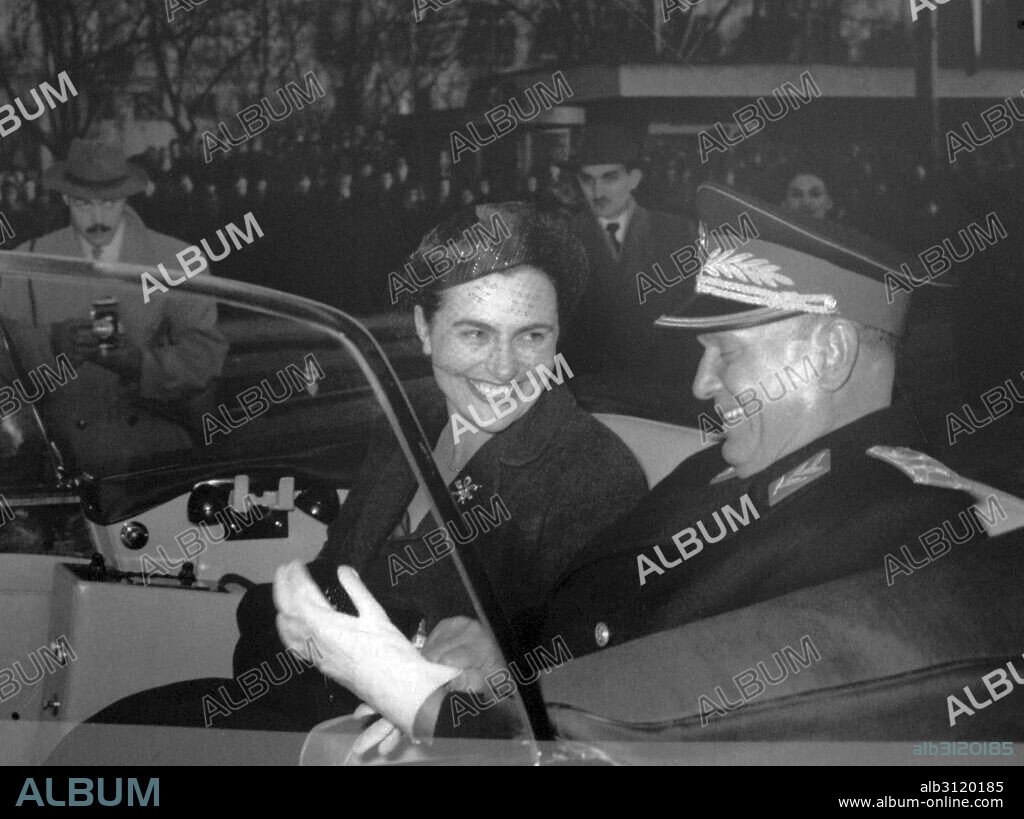 Josip Broz Tito (1892 - 1980) Yugoslav revolutionary and statesman, with his wife Jovanka 1960. During World War II Tito was the leader of the Partisans.