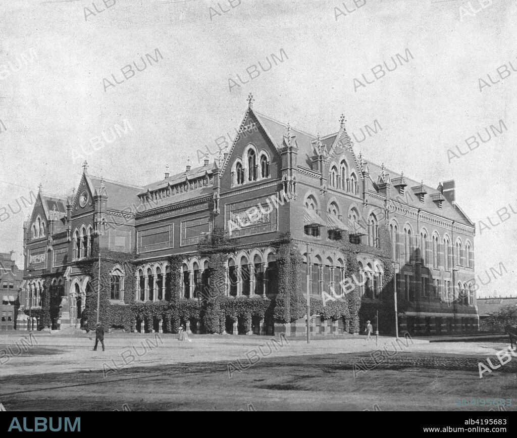 Museum of Fine Arts, Boston, USA, c1900. Victorian Gothic building on Copley Square designed by John Hubbard Sturgis and Charles Brigham and completed in 1876. From Scenic Marvels of the New World edited by Prof. Geo.R. Cromwell. [C.N.Greig & Co., c1900].