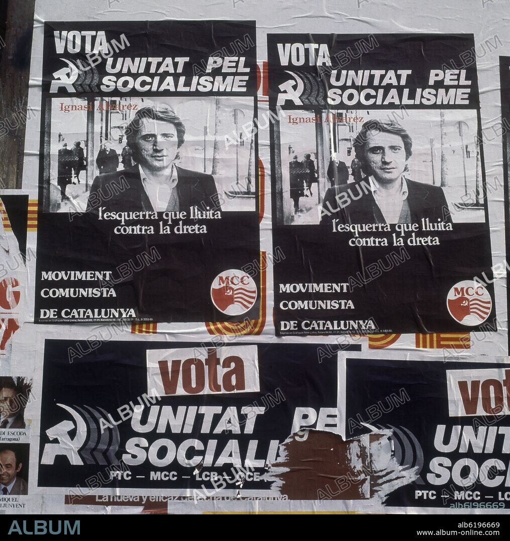 CARTEL ELECTORAL DE LOS COMUNISTAS CATALANES - CARTELES ELECTORALES ELECCIONES AL PARLAMENTO CATALAN 1980.