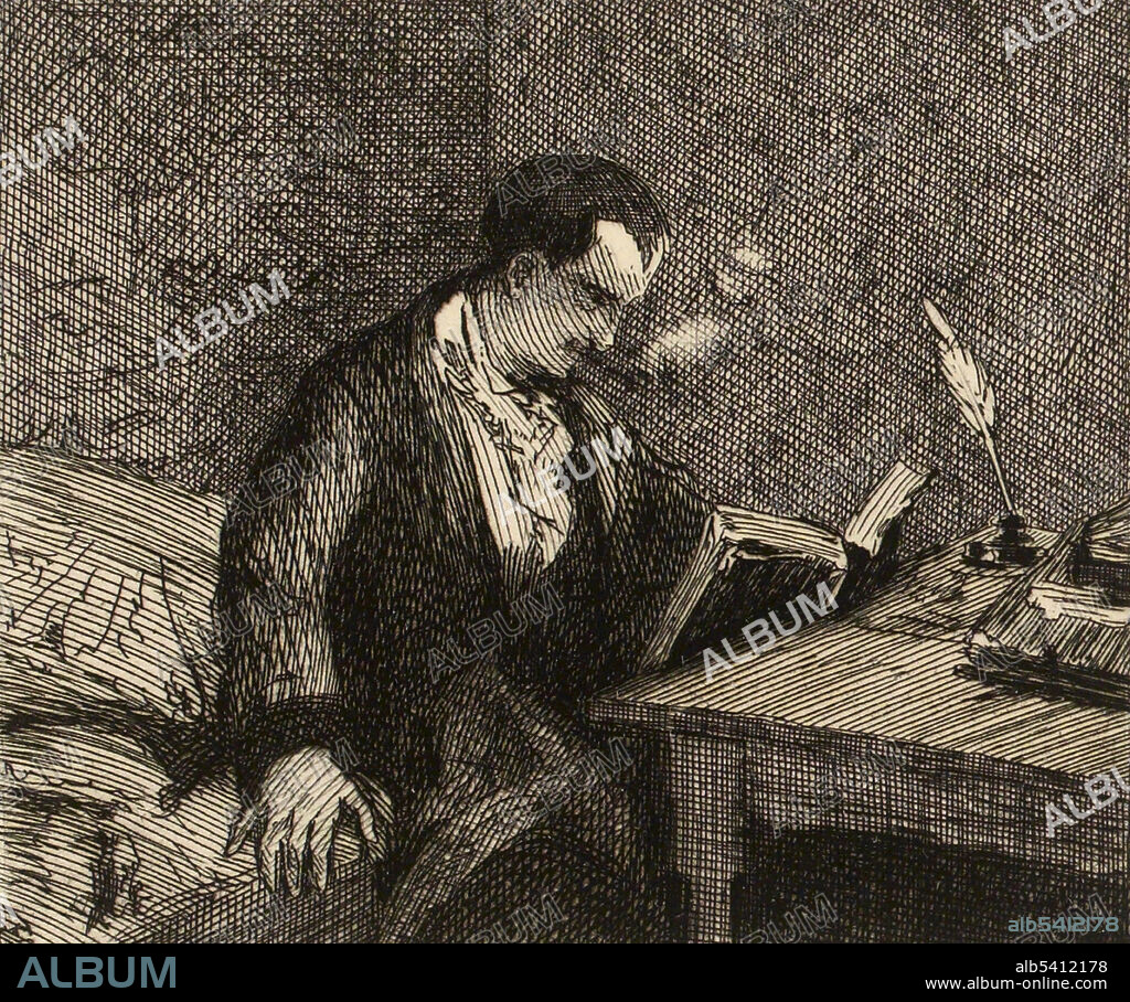 Charles Pierre Baudelaire (April 9, 1821 - August 31, 1867) was a French poet who also produced notable work as an essayist, art critic, and pioneering translator of Edgar Allan Poe. His highly original style of prose poetry influenced a whole generation of poets including Paul Verlaine and Arthur Rimbaud. Many of his philosophical proclamations were considered scandalous and intentionally provocative in his time. Aspects of his work which regularly receive much critical discussion include the role of women, his experience of drug-induced states of mind, the figure of the dandy, his criticisms of the bourgeois, and his advocacy of modern music and painting. Etching by Félix Bracquemond, 1869 (cropped and cleaned).