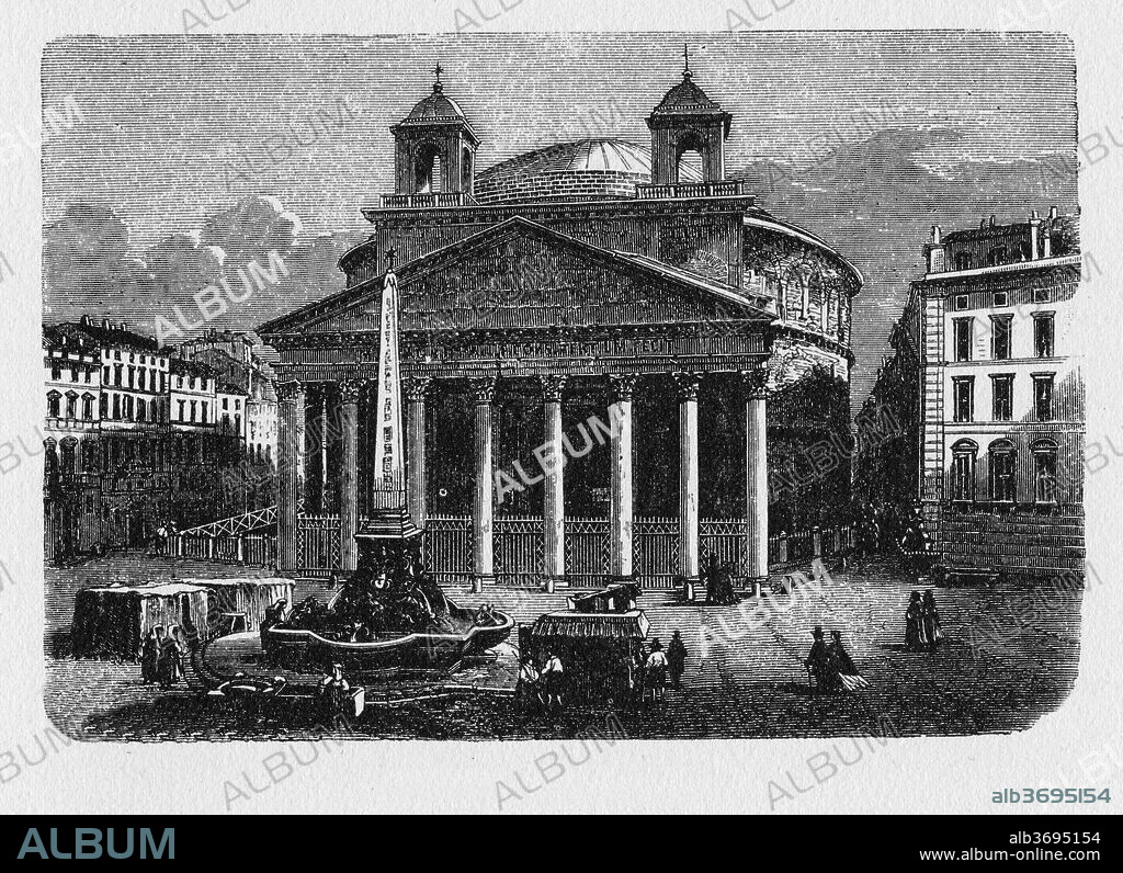 History of Ancient Rome. The Pantheon is a building in Rome, Italy, commissioned by Marcus Agrippa during the reign of Augustus as a temple to all the gods of ancient Rome, and rebuilt by the emperor Hadrian about 126 AD.