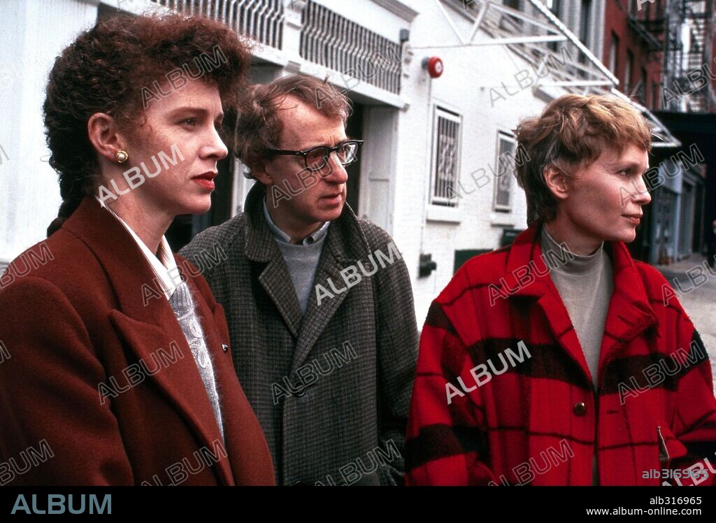 JUDY DAVIS, MIA FARROW y WOODY ALLEN en MARIDOS Y MUJERES, 1992 (HUSBANDS AND WIVES), dirigida por WOODY ALLEN. Copyright TRISTAR PICTURES.
