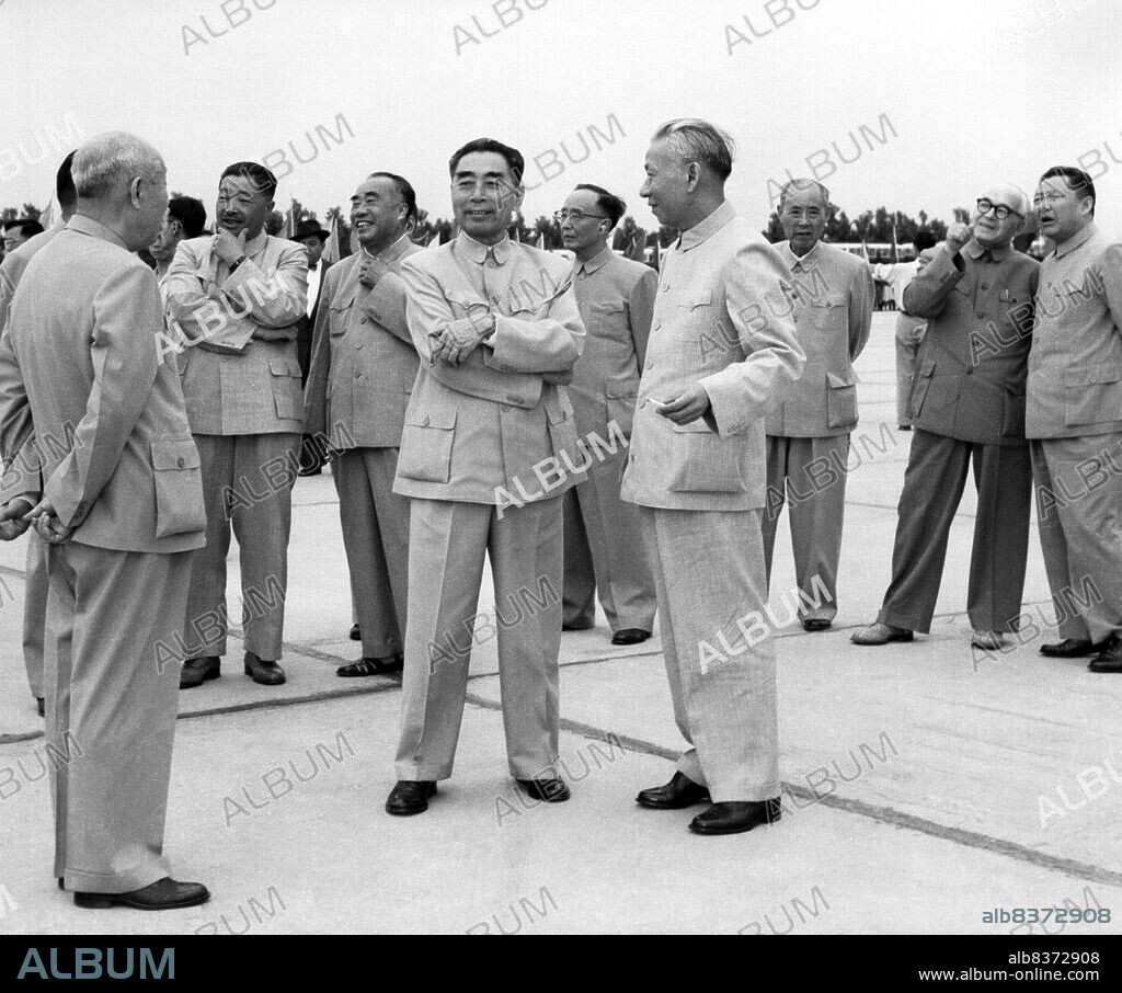 Liu Shaoqi (Liu Shao-ch'i, 24 November 1898 12 November 1969) was a Chinese revolutionary, statesman, and theorist. He was Chairman of the People's Republic of China, China's head of state, from 27 April 1959 to 31 October 1968, during which he implemented policies of economic reconstruction in China.<br/><br/>. Zhou Enlai was the first Premier of the People's Republic of China, serving from October 1949 until his death in January 1976.<br/><br/>. Zhu De was a Chinese Communist military leader and statesman. He is regarded as the founder of the Chinese Red Army (the forerunner of the People's Liberation Army) and the tactician who engineered the victory of the People's Republic of China during the Chinese Civil War.