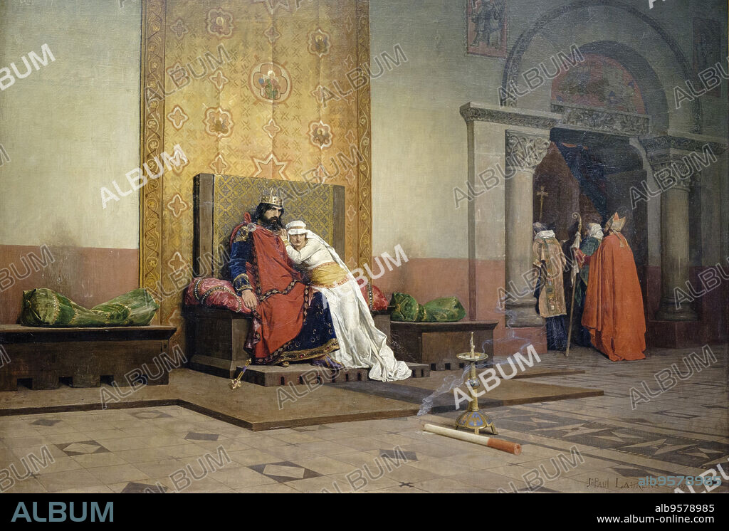 Jean-Paul Laurens (1838-1921), . La Excomulgación de Roberto el Piadoso, . 1875, . Óleo sobre lienzo, Museo de Orsay, Ministerio de Cultura y Comunicación Francés, Paris, France,Western Europe.