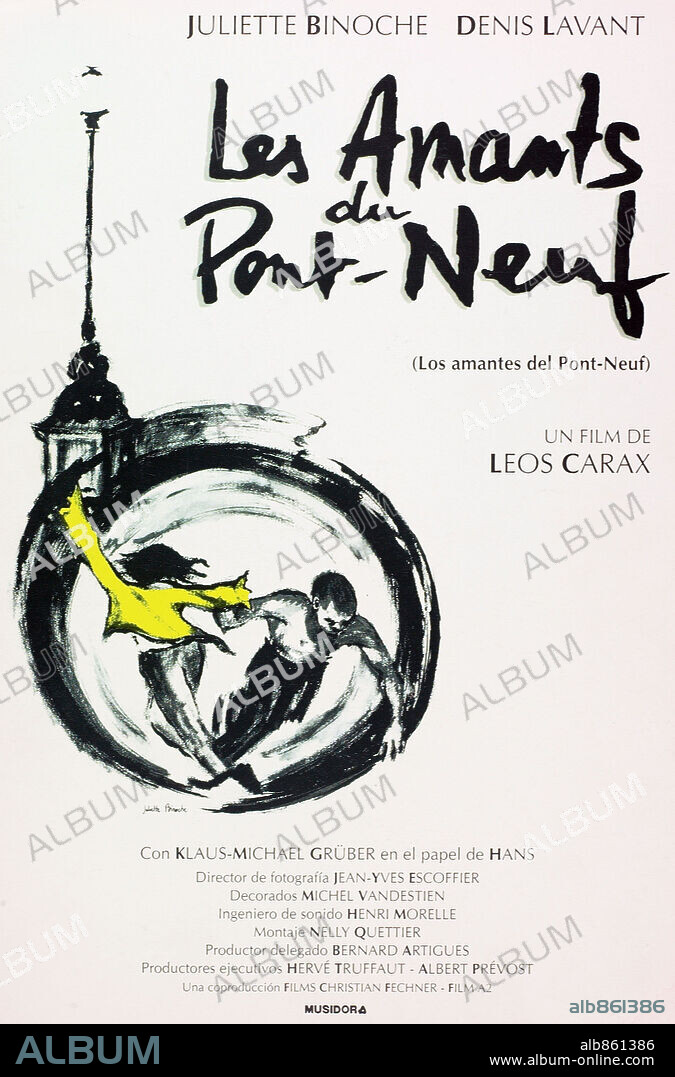 Poster de LOS AMANTES DEL PONT-NEUF, 1991 (LES AMANTS DU PONT-NEUF), dirigida por LEOS CARAX. Copyright GAUMONT.
