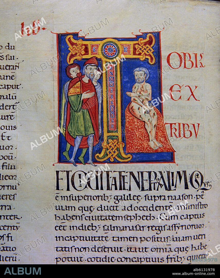 BIBLIA DE AVILA - CODICE SIGLO XIII - LETRA T.