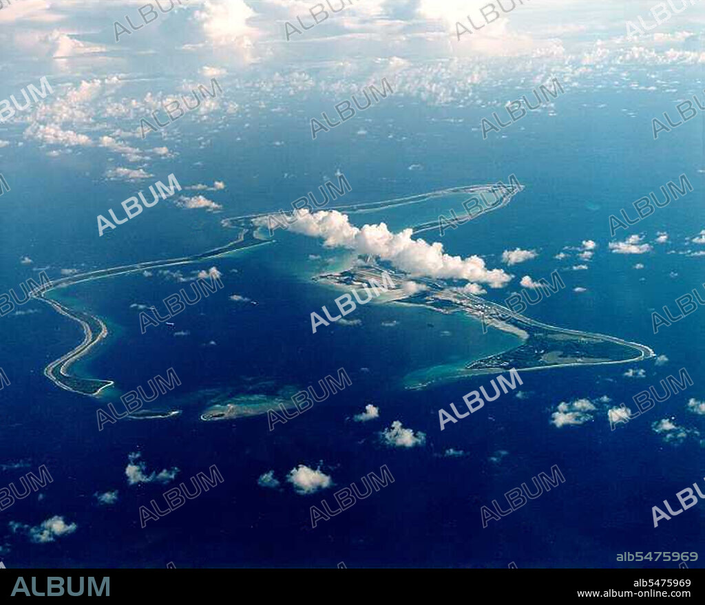 The British Indian Ocean Territory (BIOT) or Chagos Islands (formerly the Oil Islands) is an overseas territory of the United Kingdom situated in the Indian Ocean, halfway between Africa and Indonesia. The territory comprises a group of seven atolls comprising more than 60 individual islands, situated some 500 kilometers (310 mi) due south of the Maldives archipelago. The largest island is Diego Garcia (area 44 km squared), the site of a joint military facility of the United Kingdom and the United States. Following the eviction of the native population (Chagossians) in the 1960s, the only inhabitants are US and British military personnel and associated contractors, who collectively number around 4,000 (2004 figures).