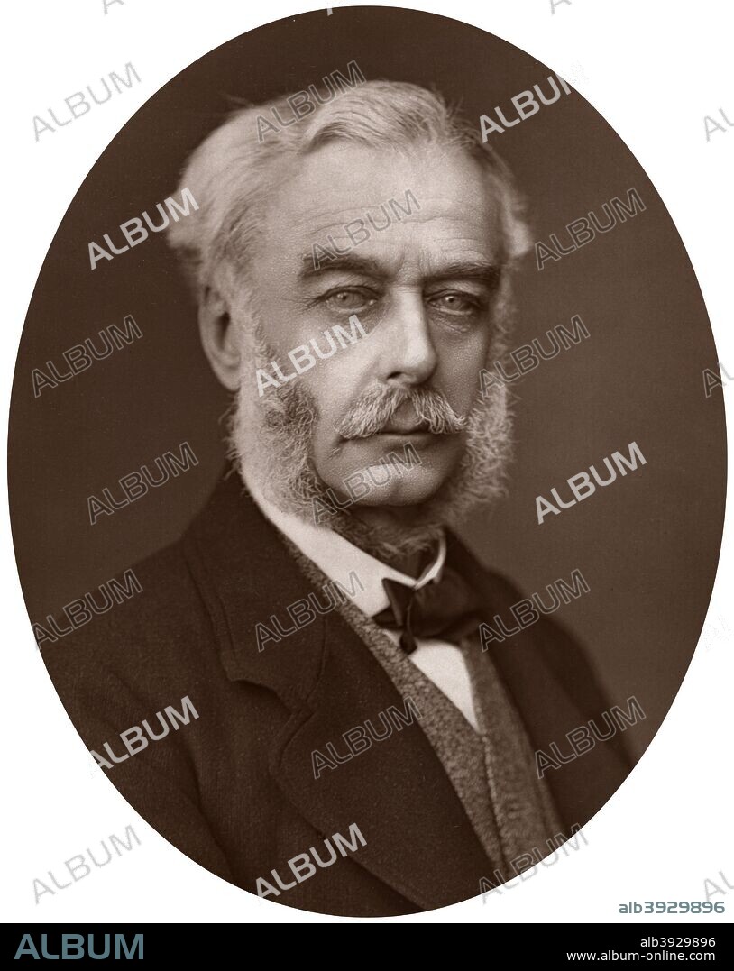 Sir Stephen Cave, MP, 1878. In 1859 he entered parliament as a Conservative MP for Shoreham. Cave was also a director of the Bank of England. From Men of Mark: a gallery of contemporary portraits of men distinguished in the Senate, the Church, in science, literature and art, the army, navy, law, medicine, etc. Photographed from life by Lock and Whitfield, with brief biographical notices by Thompson Cooper. (Conducted by G. C. Whitfield.) (London, 1876-1883).