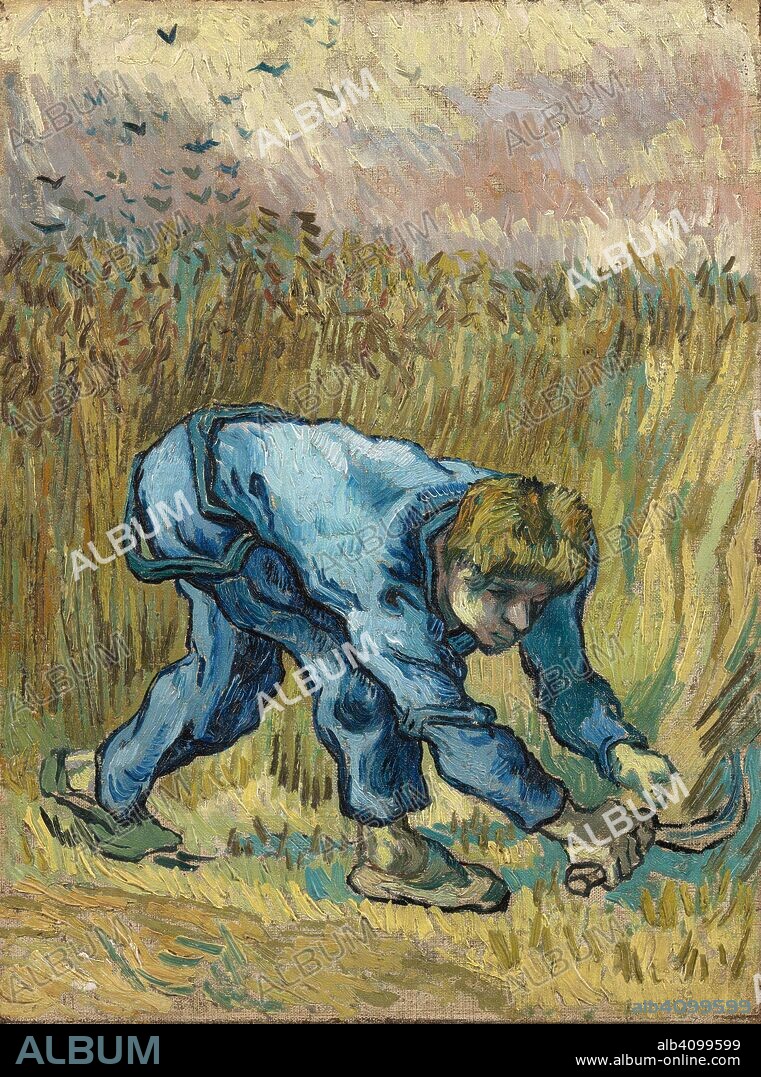 VINCENT VAN GOGH. The Reaper (after Millet). Date: September 1889, Saint-Rémy-de-Provence. Dimensions: 44 cm x 33 cm, 58.5 cm x 47.5 cm.