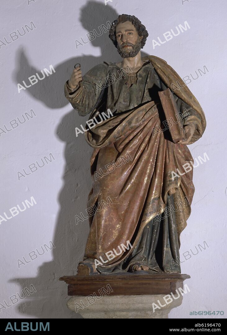 JUAN MARTÍNEZ MONTAÑÉS. SAN PEDRO - 1641 - TALLA EN MADERA CON ESTOFADO.