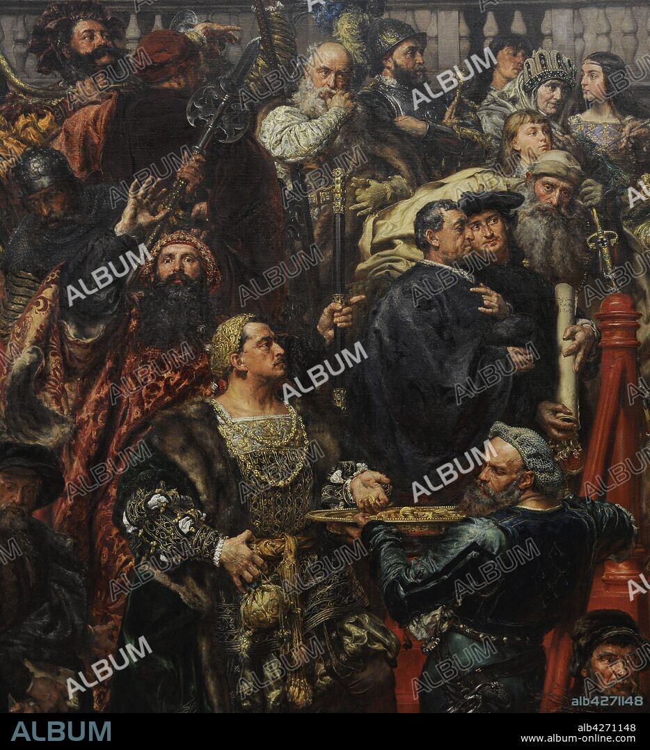 Jan Matejko (1838-1893). Polish painter. The Prussian Homage, 1882. Detail. 19th Century Polish Art Gallery (Sukiennice Museum). National Museum of Krakow. Poland.