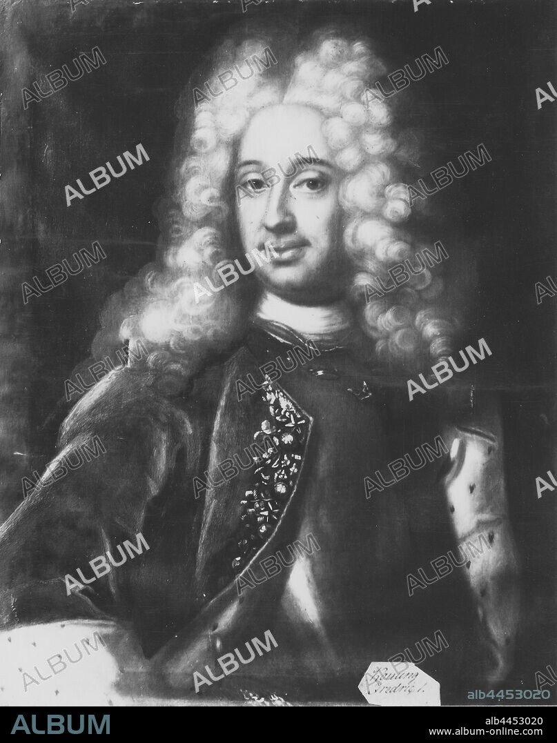 David Kock, King Fredrik I, Fredrik I, 1676-1751, King of Sweden, country Count of Hessen-Kassel, painting, Frederick I of Sweden, Oil on canvas, Height, 86 cm (33.8 inches), Width, 66 cm (25.9 inches), Inscription, copied after Demare from D. Kock, Signed.