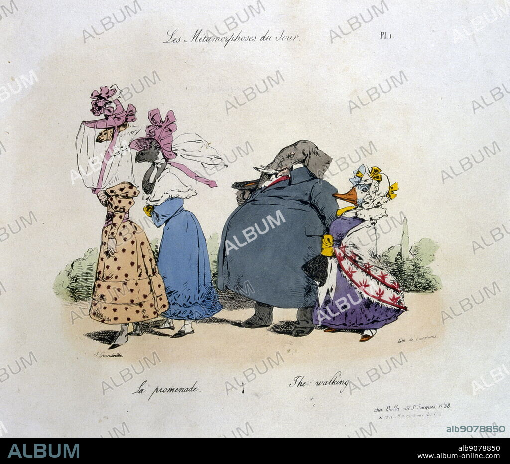 Jean-Ignace-Isidore Gerard Grandville, 'Les Metamorphoses du jour' 1829.illustration from a famous series of political caricatures.